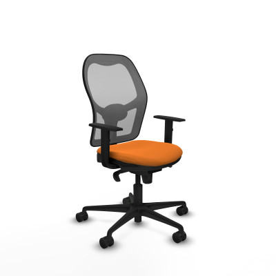 Jorquera sincro malla gris similpiel naranja brazos 1D base nailon ruedas 65mm nailon