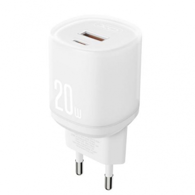 XO L144 Cargador de Corriente 20W - USB-A y USB-C - PD 3.0 - Color Blanco