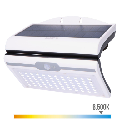 Aplique solar 6w 430lm 6.500k con sensor, color blanco