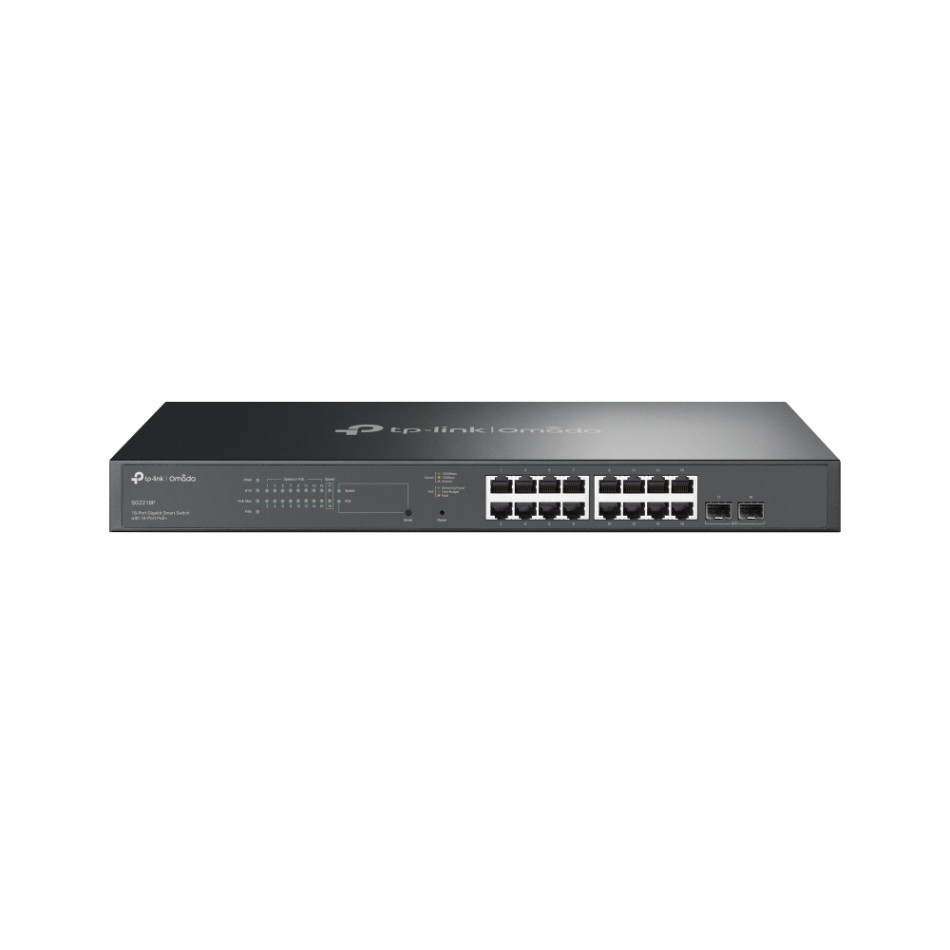 TP-Link - Omada SG2218P switch Gestionado L2/L2+ Gigabit Ethernet (10/100/1000) Energía sobre Ethernet (PoE) 1U Negro