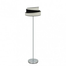 Pie Salon Hara 1xe27 Cromo/blanco-negro 162x40x40 Cm