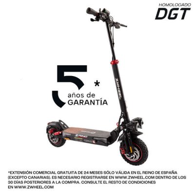 Zwheel ZRino Duo Patinete Electrico Motor 2x 500W - Homologado DGT - Suspension Delantera y Trasera - Ruedas Off-Road 10 - Velocidad hasta 25Km/h - Autonomia hasta 45km - Carga Maxima 120kg