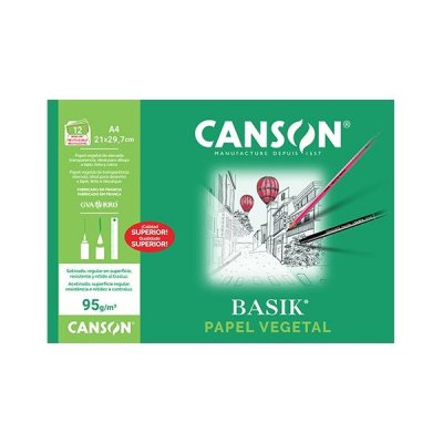 CANSON PAQ.12 LAMINAS PAPEL VEGETAL 90G A4