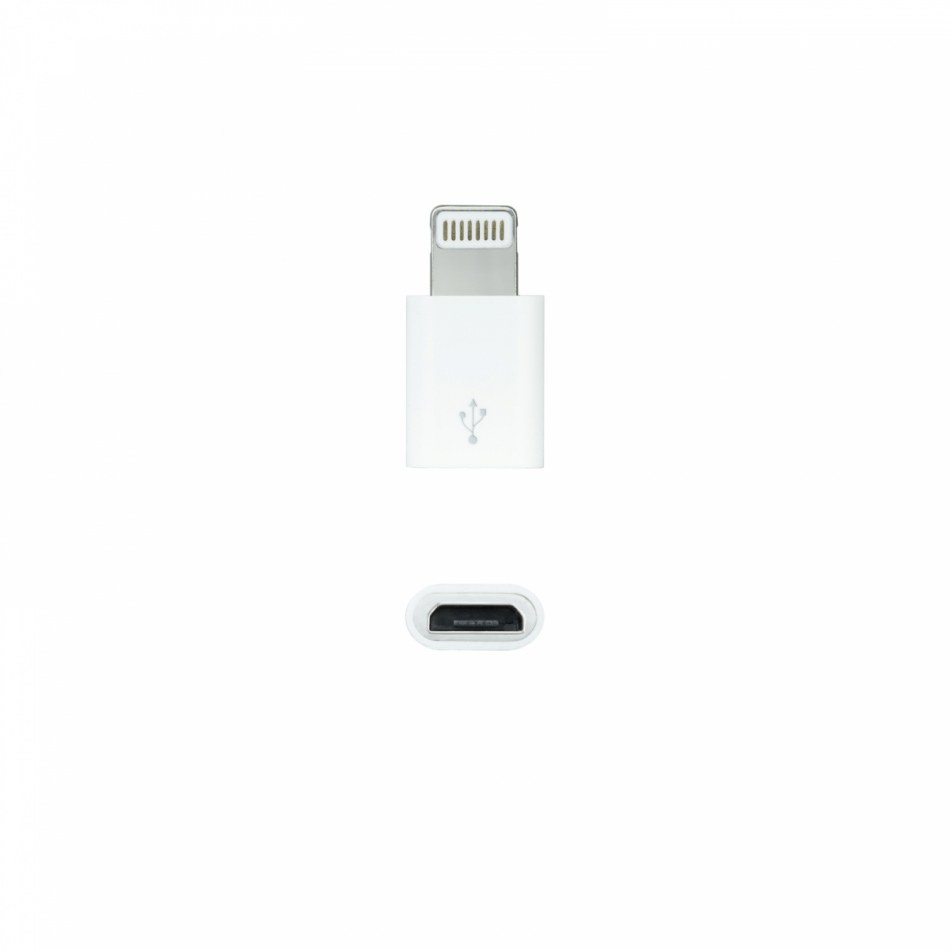 ADAPTADOR LIGHTNING/M A MICRO USB/H, BLANCO