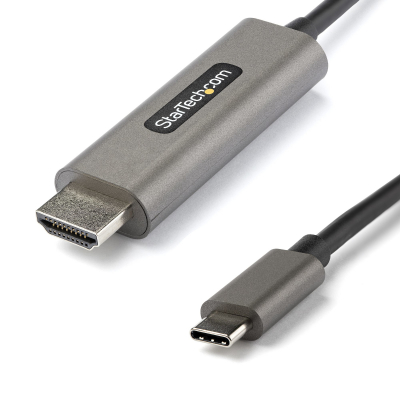 Cable 1m USB C a HDMI 4K de 60Hz con HDR10 - Adaptador de Vídeo USB Tipo C a HDMI 2.0b Ultra HD 4K - Convertidor USBC a HDMI HDR para Monitor o Pantalla - Modo Alternativo DP 1.4 HBR3