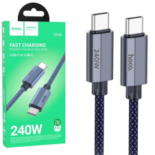 Cable USB-C a USB-C 240W 1.8 metros Reforzado Hoco U134 Azul