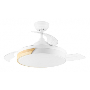 Ventilador de techo Orbegozo CP136105, 105 cm, 40W, 3 aspas retráctiles, 6 velocidades, ventilación reversible, luz LED, temporizador 8 h, mando a distancia, motor DC, blanco