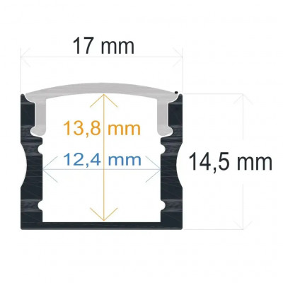 Perfil LED Superficie 17x14,5mm 2m BLANCO
