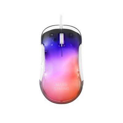 RATON OPTICO MMGLOW RGB BLANCO MARS GAMING