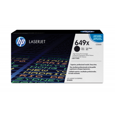 HP 649X original Color LaserJet Toner cartridge CE260X black high capacity 17.000 pages 1-pack