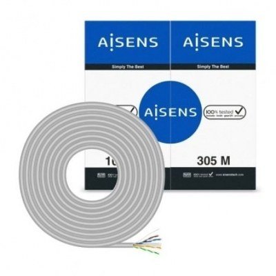 Bobina de Cable RJ45 UTP AWG23 CCA (Aleación) Aisens A135-0661 Cat.6/ 305m/ Gris