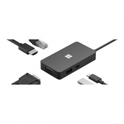 Hub usb tipo c microsoft tavel hdmi - ethernet - vga - usb tipo a - usb tipo c