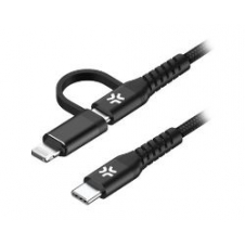 Cable CELLY USB-C a USB-C/Lightning 100W (USBC2IN1BK)