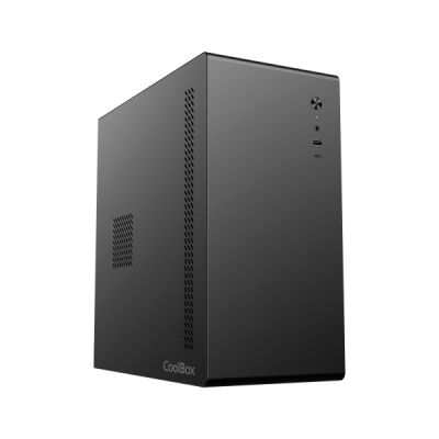 Coolbox M640C Caja Torre MicroATX - Tamaño Disco Soportado 3.5, 2.5 - USB-A 3.2 Gen1, USB-C 3.2 Gen1 y Audio HD - FullMetal - Color Negro