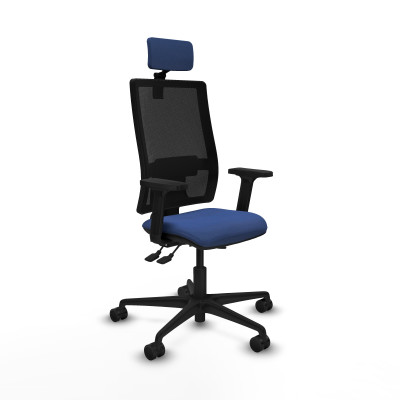 Bormate asincro malla negra bali azul marino brazos 2D base nailon cabecero 2D ruedas 65mm nailon