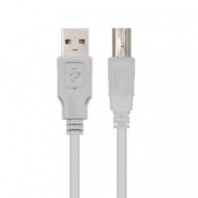 Cable USB 2.0 Impresora Nanocable 10.01.0104/ USB Macho - USB Macho/ 3m/ Beige