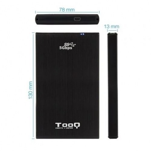 Caja Externa para Disco Duro de 2.5 TooQ TQE-2522B/ USB 3.1
