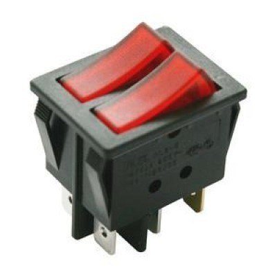 Interruptor Basculante DOBLE Luminoso ROJO