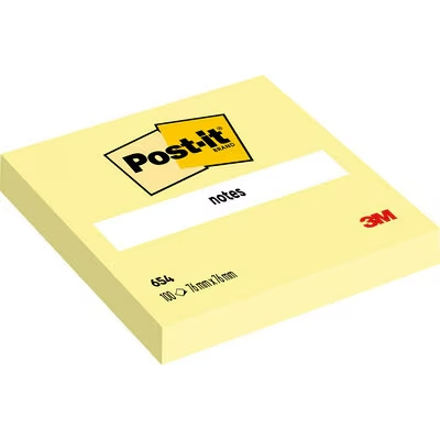 Post-it Bloc de 100 Notas Adhesivas Removibles Canary Yellow 76x76mm - Papel con Certificacion PEFC - 7100103157 - Color Amarillo Claro