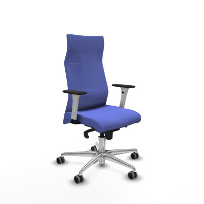 Albacete dirección sincro bali azul claro brazos 1D blancos base aluminio ruedas 65 engomadas