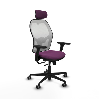 Jorquera traslack malla blanca similpiel morado brazos 3D base nailon cabecero 2D ruedas 65mm engomada