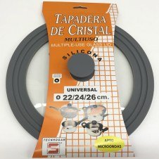 TAPA CRISTAL TECNHOGAR 19035 SILICONA 22/24/26 CM