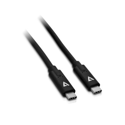 Cable USB negro con conector USB-C macho a USB-C macho 2m 6.6ft