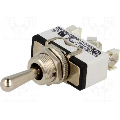 Pulsador Palanca (ON) OFF (ON) Unipolar 10A/250Vac Tornillos