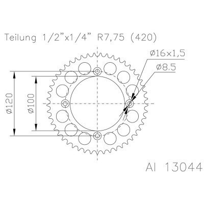 Corona ESJOT Aluminio 51-13044 50 dientes 51-13044-50