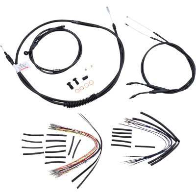 Kit completo líneas/cables en vinilo negro para manillar Ape Hanger BURLY BRAND B30-1037