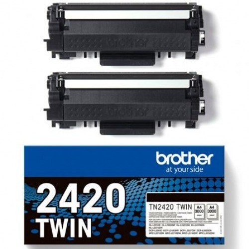 Brother TN2420 Negro Pack de 2 Cartuchos de Toner Originales - TN2420TWIN