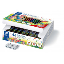 Staedtler Noris colour 185 Negro, Azul, Marrón, Verde, Azul claro, Verde claro, Magenta, Mauve, Naranja, Melocotón, Rojo, Amarillo 144 pieza(s)