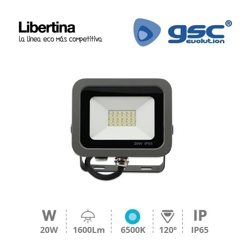 Foco LED 20W 6500K 1600lm IP65 LIBERTINA
