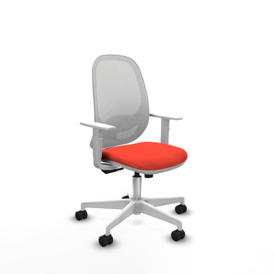Cilanco blanca sincro malla blanca bali naranja oscuro brazos blancos base blanca ruedas 65mm nailon