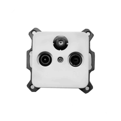 Toma tv+fm+sat empotrar serie term blanco 70x35x65mm (bolsa blister)