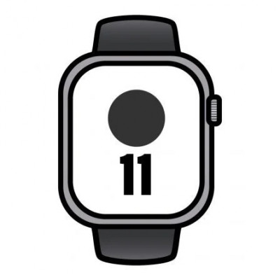 Apple Watch Series 11/ GPS/ 46mm/ Gris Espacial/ Correa Negro (M/L)