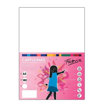 Fabrisa Pack de 25 Cartulinas 180 g/m² - Tamaño A3 - Color Blanco