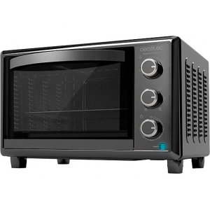Horno compacto de sobremesa mini Cecotec Bake&Toast 2600 Black 4Pizza, 26 litros, convección, piedra especial pizzas, 6 funciones, ref. 03818, negro
