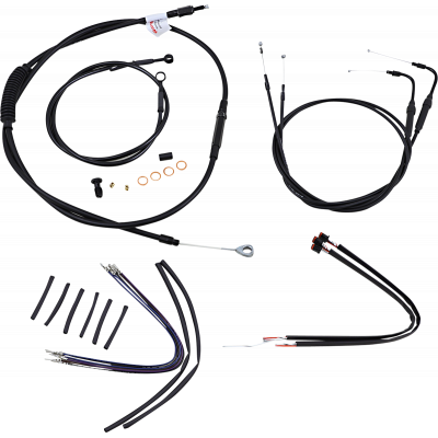 Kit completo líneas/cables en vinilo negro para manillar Ape Hanger BURLY BRAND B30-1124