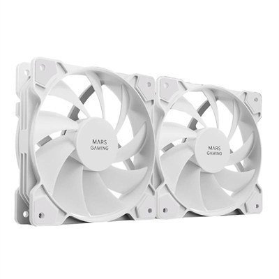 KIT 2xVENTILADOR INTERNO MARS GAMING MF-PROX2 WHITE ULTRA SILENCIOSOS FDB BEARING ANTIVIBRACIÓN