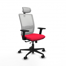 Piqueras y Crespo Haches traslack malla blanca bali rojo brazos 2D base nailon cabecero malla 2D ruedas 65mm nailon