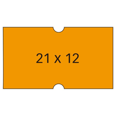 Apli Etiquetas Naranjas para Maquinas de Precios de 1 Linea - Tamaño 21x12mm - Pack de 6 Rollos - Adhesivo Permanente - Compatibles con Modelos 101418 y 101948
