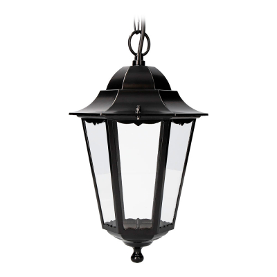 Aplique exterior marsella de aluminio y cristal e27 100 w sin bombilla, color negro, para techo