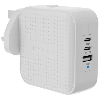 Cargadpr de pared targus hyperjuice 70w 2x usb tipo c 1x usb tipo a blanco