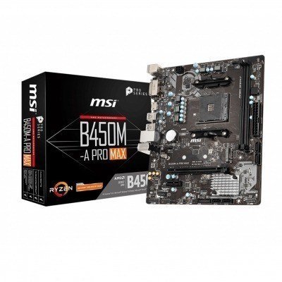 Placa base msi amd b450m - a pro max socket am4 ddr4 x2 2667mhz max 32gb dvi - d hdmi matx