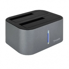 Dock Station Doble Bahía Tooq TQDS-805G HDD gris
