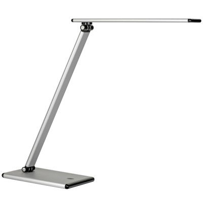 Unilux Lampara de Escritorio LED Terra - Iluminacion LED de Bajo Consumo - Diseño Moderno y Elegante - Brazo Flexible para Ajustar la Luz - Color Gris Metalizado