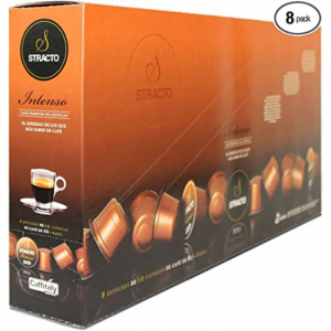 Pack de 8 cajas de cápsulas Caffitaly Stracto Intenso Naranja 117050, 10 unidades por caja, 80 cápsulas en total
