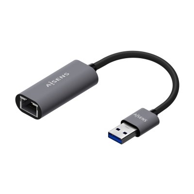 Aisens - Conversor Usb 3.0 A Ethernet Gigabit 10/100/1000 Mbps, Gris, 15Cm