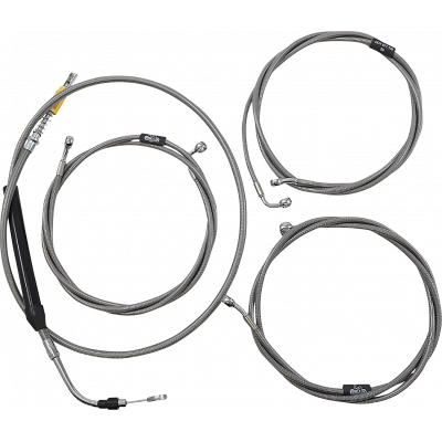 Kit líneas de freno/cables de manillar trenzados inoxidable estándar LA CHOPPERS LA-8058KT-19